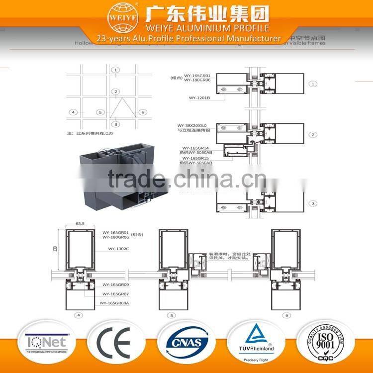 China supplier aluminum alloy price interior glass aluminium frame curtain wall
