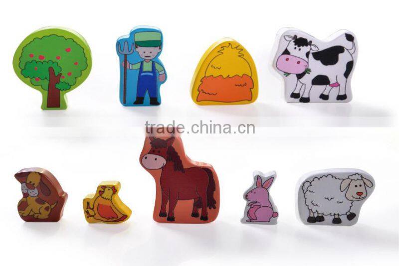 christmas gift set portable play set-farm set 9 different animals in a house box learning toy manufacturer