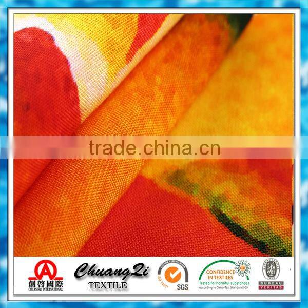 plain rayon flower print fabric