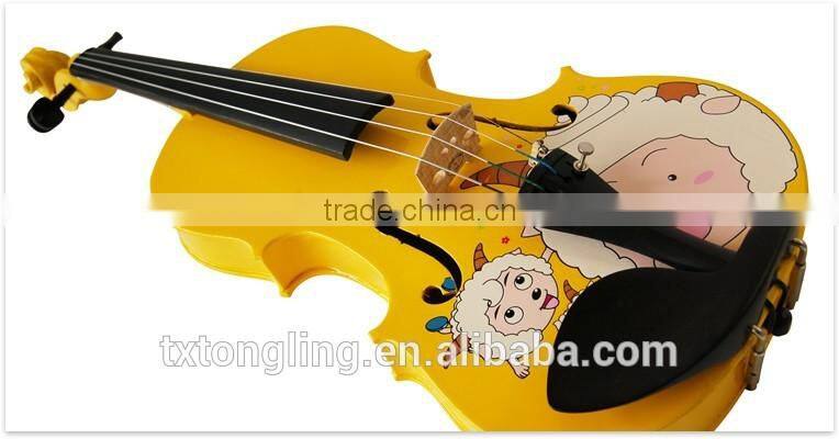 Quality Coloured Cute Violin For Kids With Carton Design TL-YJ1506