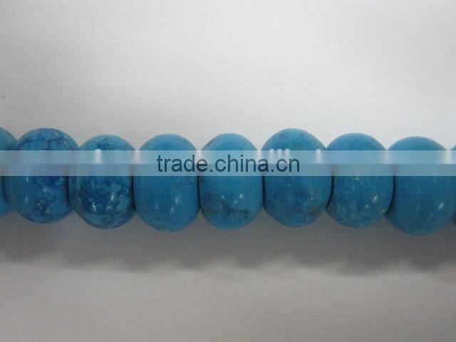 Wholesale price Taiwan turquoise with matrix rondelle beads turquoise