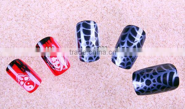 2016 Halloween fingernail false nail tips festival flamming scary nails