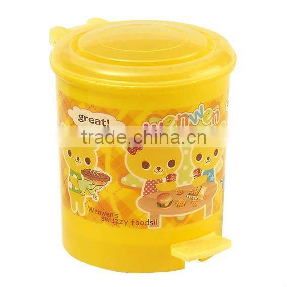 plastic mini cartoon colour garbage can for office ( pp)