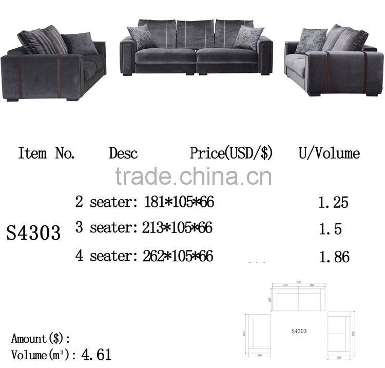S4303 2 Seater 3 Seater 4 Seater Large Fabric Sofa Set Prices