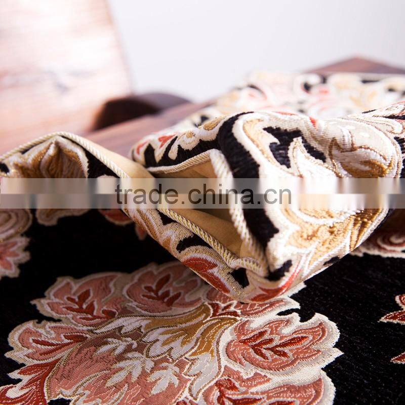 Plus 100% linen table runner pure natural linen hemstitch table runner black flower linen table runner