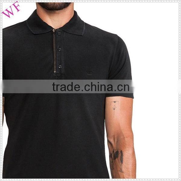 OEM PARTIAL FRONT BUTTON AND ZIP PLACKET POLO TWIN TIPPED POLO SHIRT FOR MEN