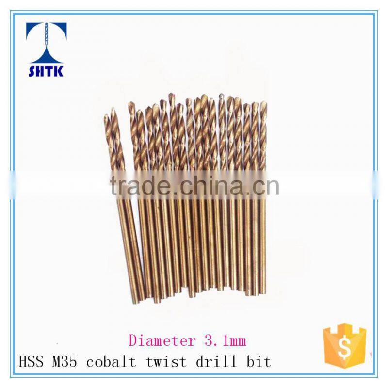 factory direct supply, M35 cobalt, drill bit, twist drill bit Dia 3.1mm