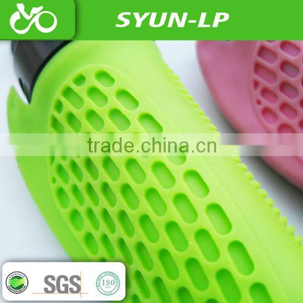 ergonomic design fat rubber handle grilps cnc aluminum aodised end clamp bike grips TPR+PP bike grips