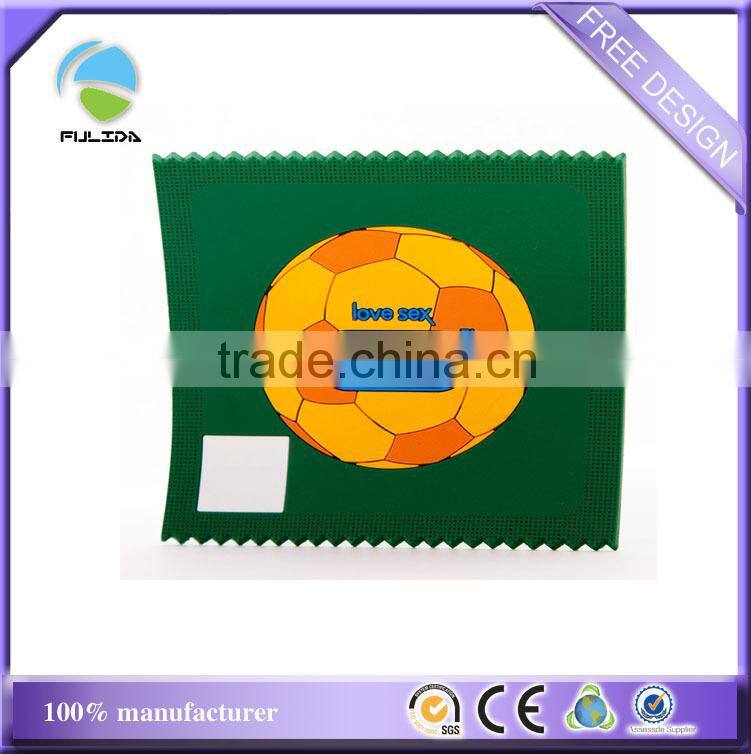 buy soft PVC hot embossed square pink one color cup mat coaster