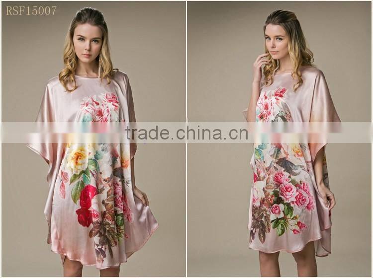 beach 100%satin silk women popular one size kaftan dress