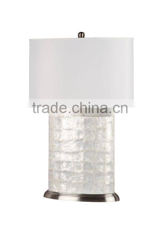 Shell 29"H table lamp with oval shade