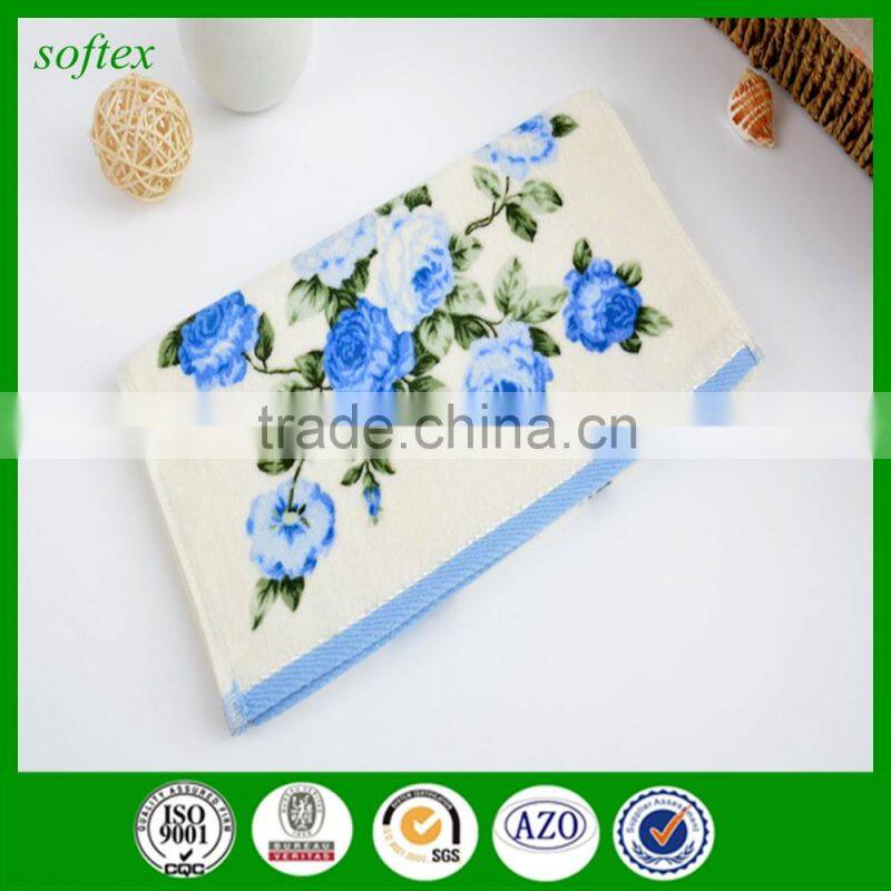 wholesale 100g oem cotton flowers Peony printed velour towels
