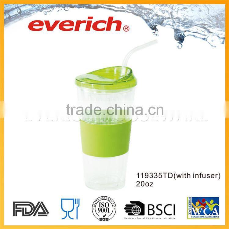 Resist High Temperature Eco-friendly Large Plastic Cup With Straw
