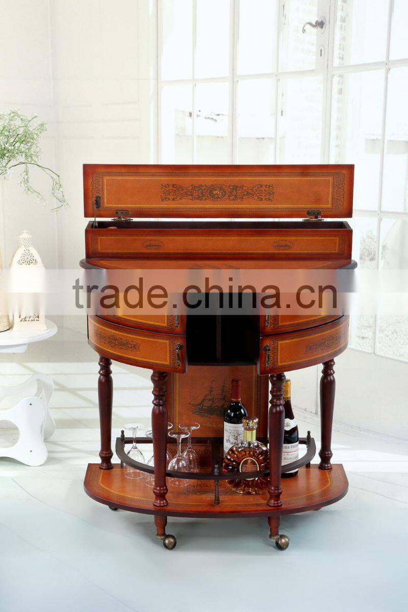 Antique wooden home bar cabinet designs/liquor cabinet