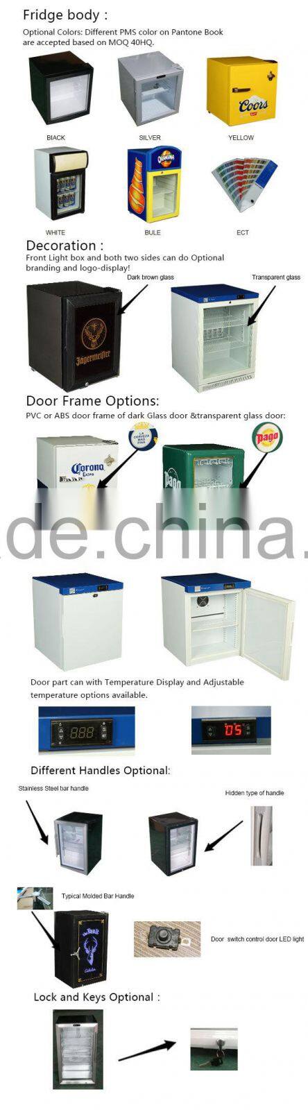New style high quality made in zhejiang export oem commercial glass door refrigerator