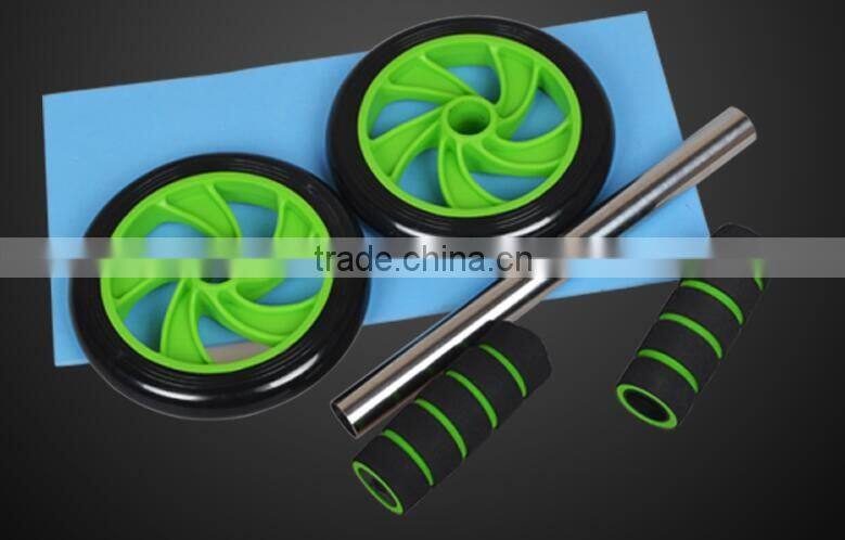 Brand New No Noise Green Abdominal Wheel Ab Roller With Mat For Exercise Fitness Equipment