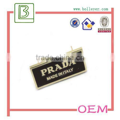 metal logo labels for handbags