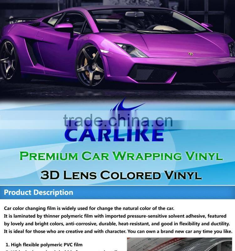 CARLIKE Air Bubble Free 3D Lens Car Body PVC Vinyl Roll
