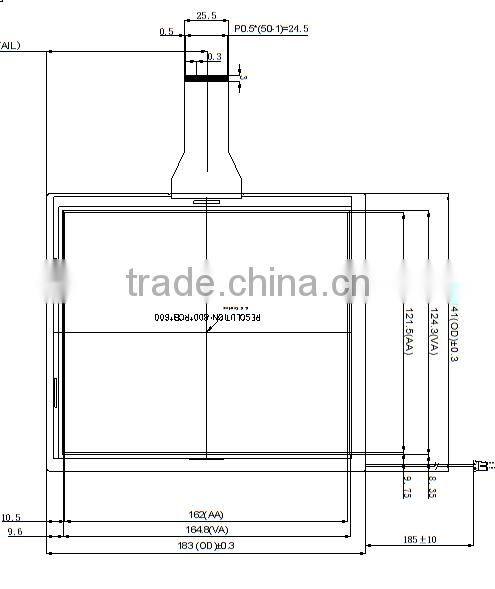 8.0" TFT LCD high resolution 800*600 high luminance 1000 nits RGB interface touch tft lcd display module
