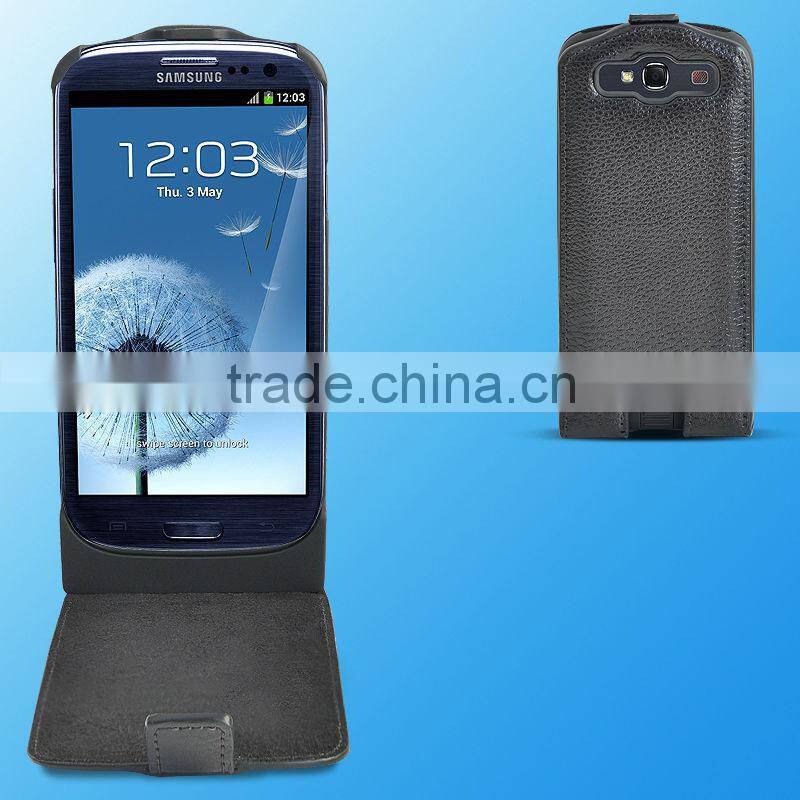 2100 MAH leather battery case for samsung i9300