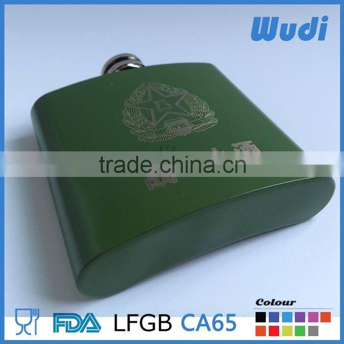 Rubber paint spray hip flask with custom logo HF450
