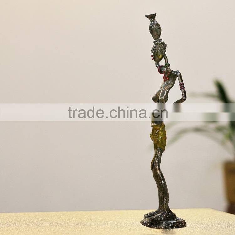Home decor antique casting tecnique pewter crafts African figurine
