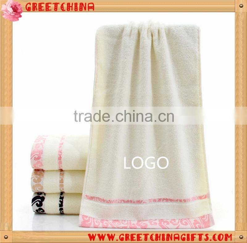 Customized LOGO advertising high-quality cotton untwisted yarn jacquard hotel towel
