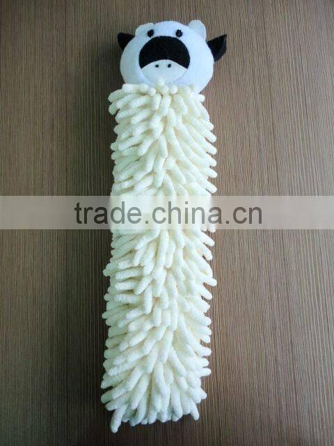 microfiber chenille wash cloth hand towel in animal faces