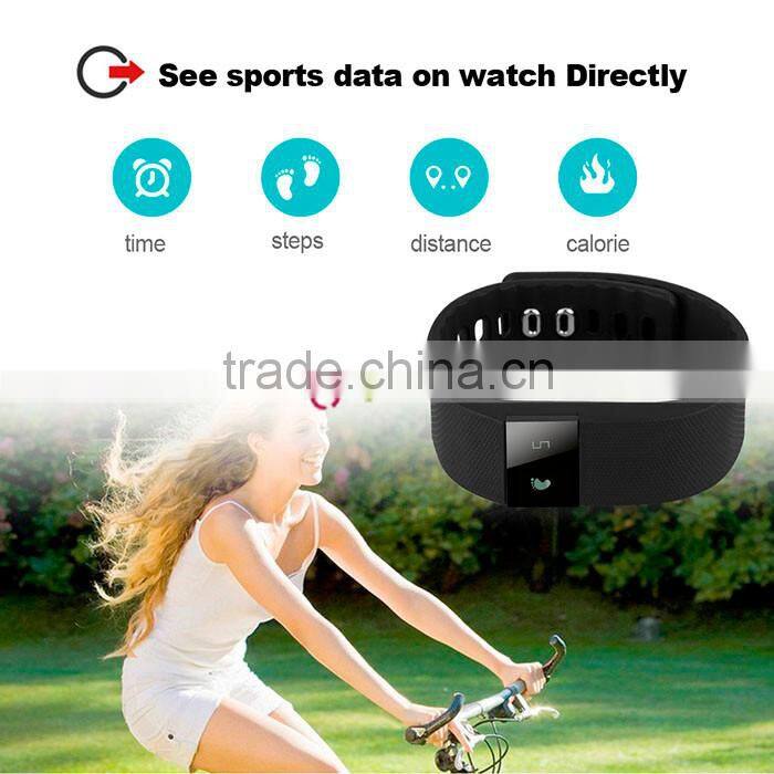 TW64 Pedometer Smart Bracelet Bluetooth Health Sleep Monitoring Black