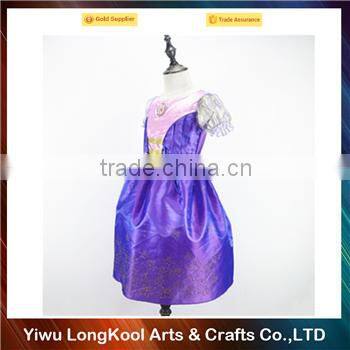 Latest fashion party dress for kids purple princess tutu dress