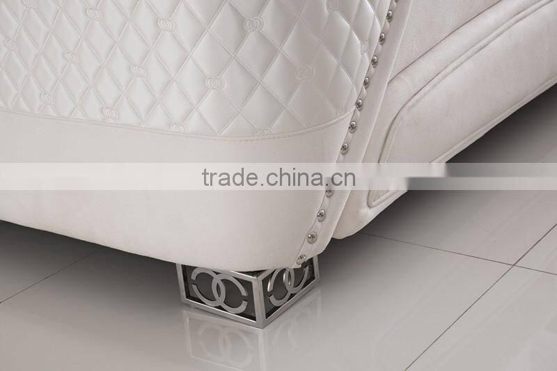 Luxury Italian New Classic White Fabric Sofa Set 1+2+3 AL045