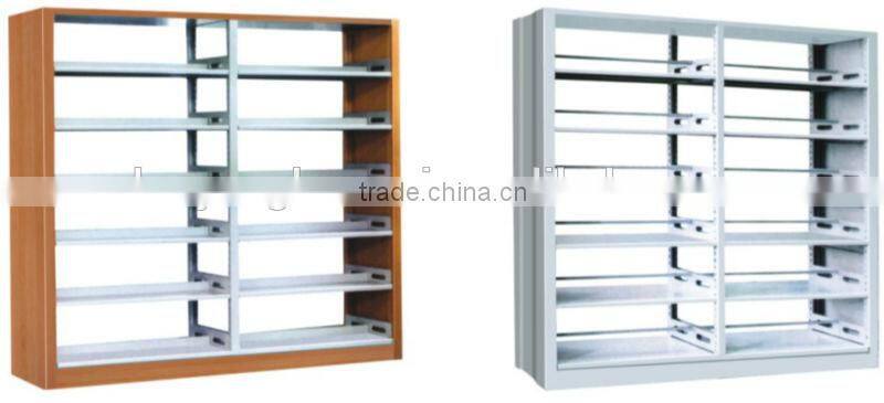 Modern school furniture wooden library metal book shelf