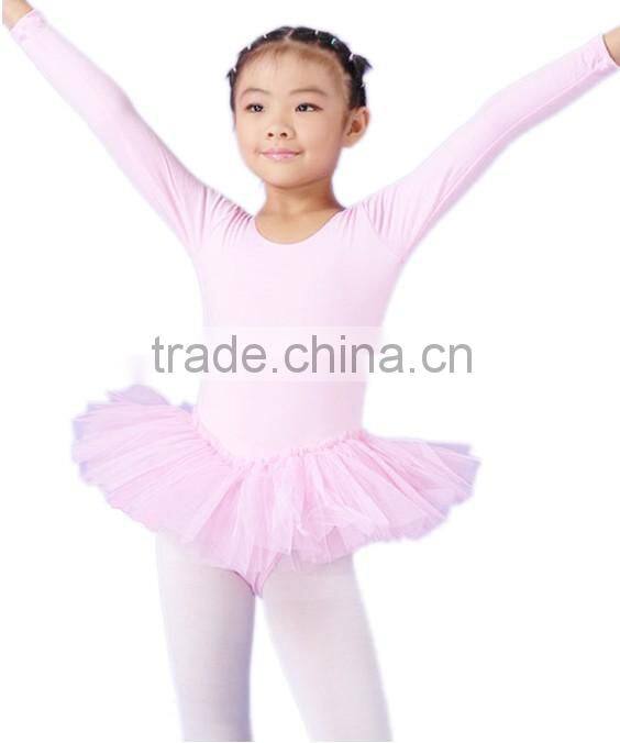 Long Sleeves Children Ballet Tutu for Girls, Pink/Black/White Ballet Dancing Skirt for kids, Made from Cotton