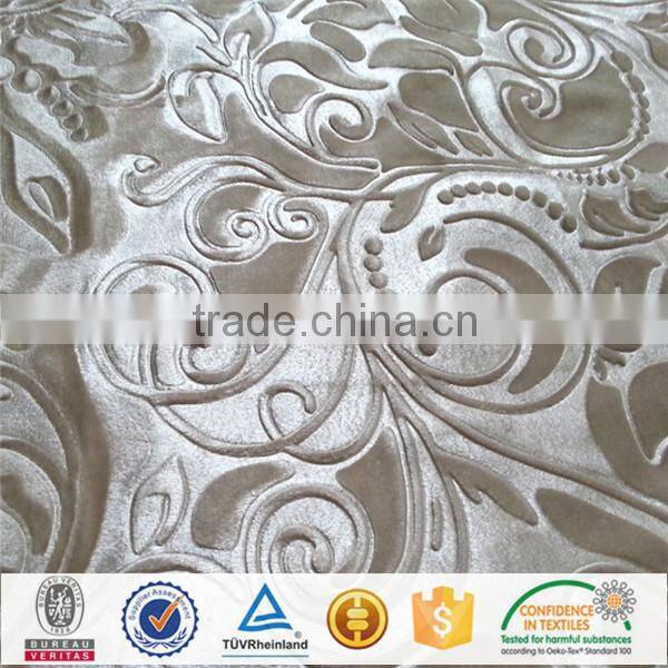 2015 New Design 3D embossed Sofa/Car Upholstery Fabric French Velvet /Velour
