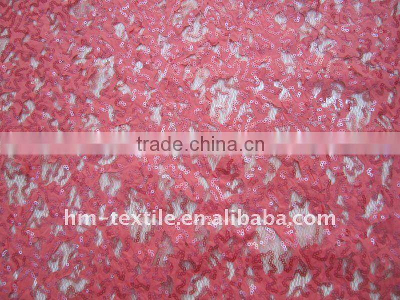 3D flower pattern embroidered organza fabric