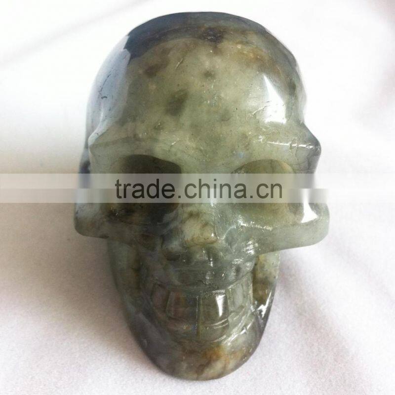 Natural Labradorite Skull Gemstone Handicraft