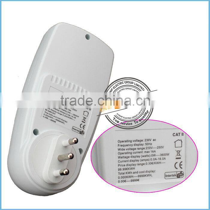 CE Approval Multi-function Italian Plug Socket Digital Power Meter