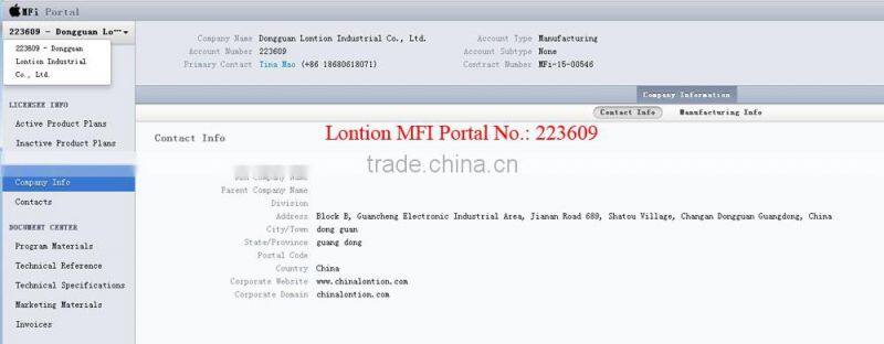 mfi certified manufacturers supply 8 pin connector with colorful aluminum shell