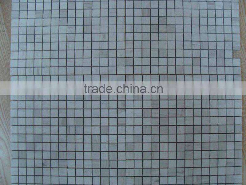 White wooden marble mosaic tile