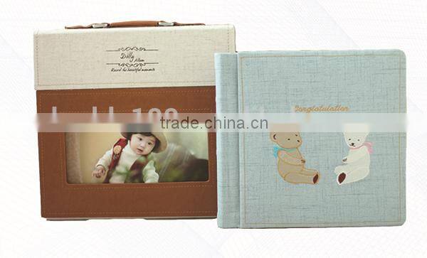 hot sale high quality low price Double100 leather baby photo album