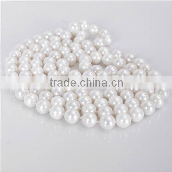 Long freshwater pearl necklace 8-9mm AAA round long pearl necklace