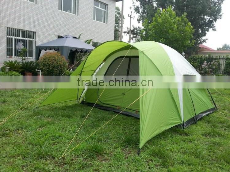 Nylon Fabric and Fiberglass Pole Material 2 room camping tent