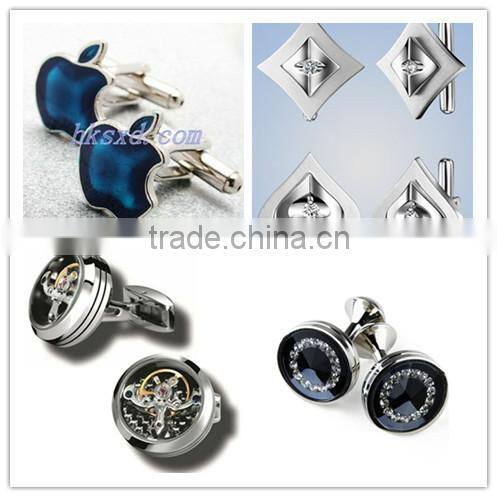 Exquisite men blue apple-shaped cufflink with brand elements cufflink for promotion