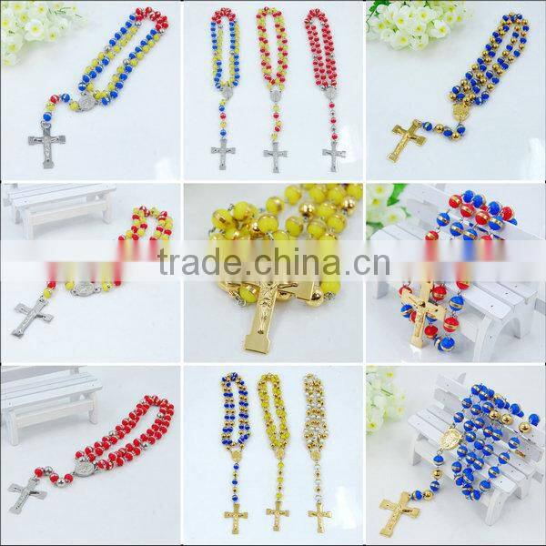 Fashion Colorful beads CATHOLIC Rosary necklace Sweater dress necklace chain