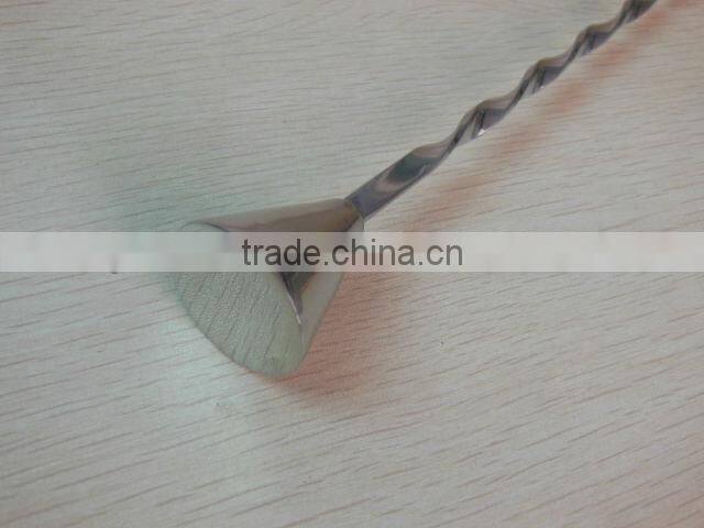 29 cm stainless steel cocktail spoon with Conical head, 11.5 inches ss bar spoon