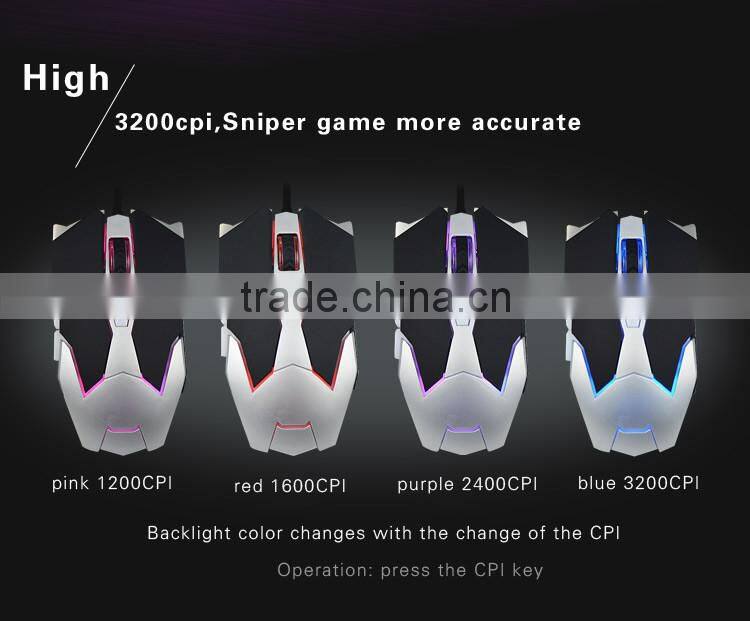 USB Optical Ergonomic gaming LED backlight mouse_up to 3200dpi