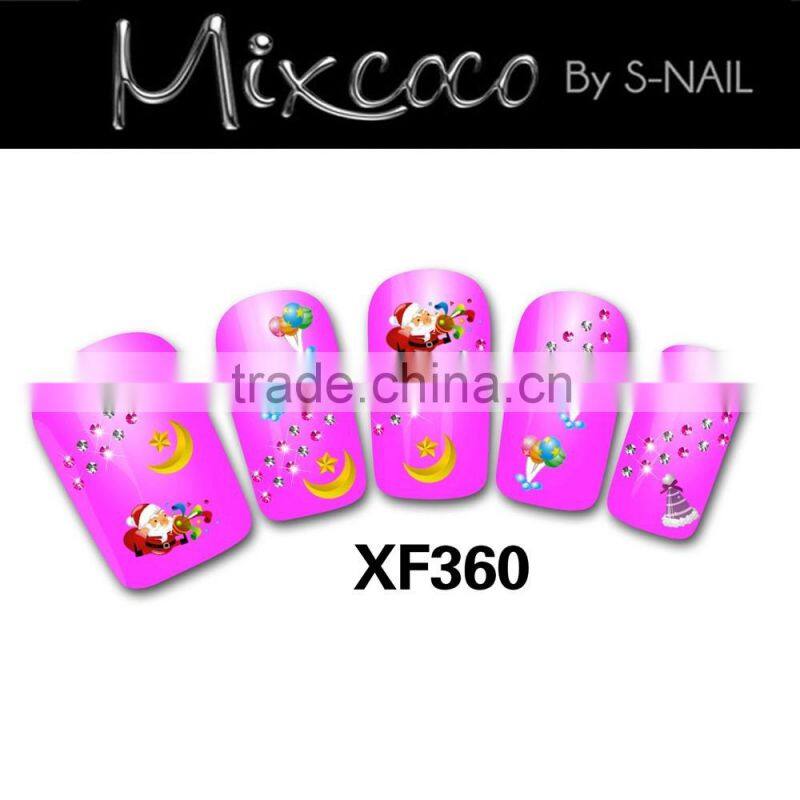 Professional Christmas design water transfer nail art stickers