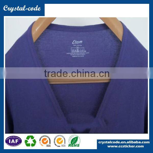 Custom printed paper silk heat press clothing label