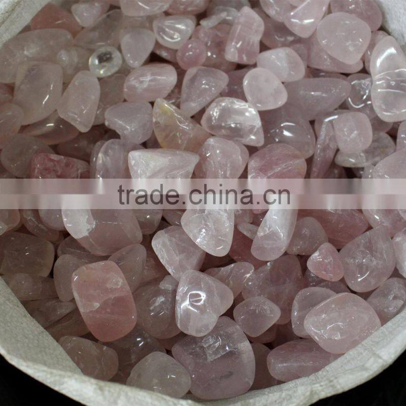 bulk of natural rock rose crystal macadam stones