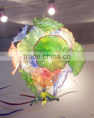 Handmade Blown Muticolor Art Stained Glass Chandelier lights for dining room with UL/CE